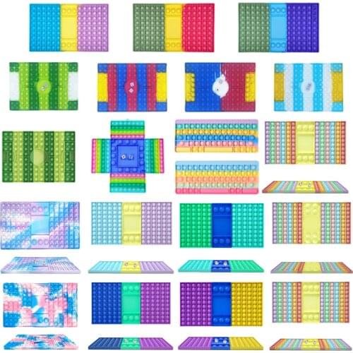 Big Size Push Bubble Fingertip Decompression Toys Anti Stress Checkerboard Family Table Board Games Simple Dimple Rainbow