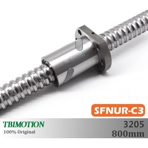 TBI Motion SFNU3205 C3 Ground 5mm lead Ball Screw 800mm Made in Taiwan Professional thread shaft High Precision Flange CNC MTO