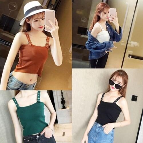 Ready Stock Summer Women Tank Top Camisole Knitted Elastic Strapless Crop Tops