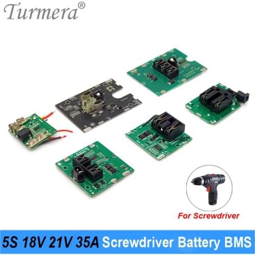 Turmera 5S 18V 21V 35A BMS Electric Drill 18650 Lithium Battery Protect Board Balance With DC Plug for Screwdriver Batteries Use