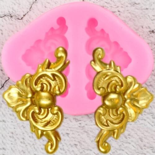 Corners Scroll Silicone Molds Flower Relief Border Fondant Mold Cake Decorating Tools Jewelry Resin Candy Clay Chocolate Moulds