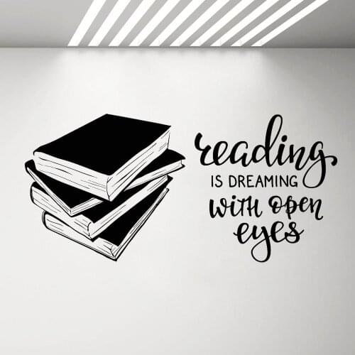 Inspiring Books Quote Vinyl Wall Decal Reading Room Library Book Shop Wall Stickers Removable Motivational Words Decals G642