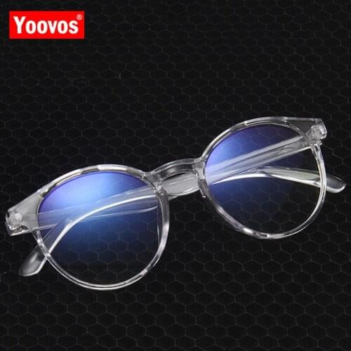 Yoovos Round Glasses Frame Women Vintage Eyeglasses Frame For Women Anti Blue Light Eyewear Brand Designer Women Spectacle Lens