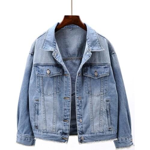 Vintage Casual Loose Short Jeans Jacket Women Spring Autumn Wash Long Sleeve Denim Coat Bomber Outerwear Female Chaquetas Mujer