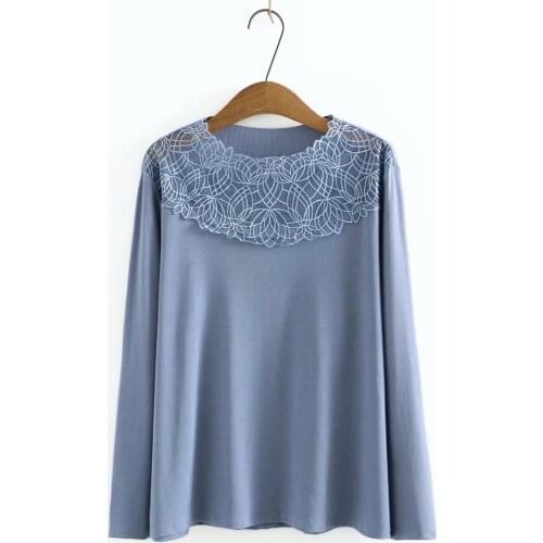 Ladies sweater oversize autumn winter 2021 NEW black blue pink womens clothing fashion lace patchwork Elasticity Womens jumper