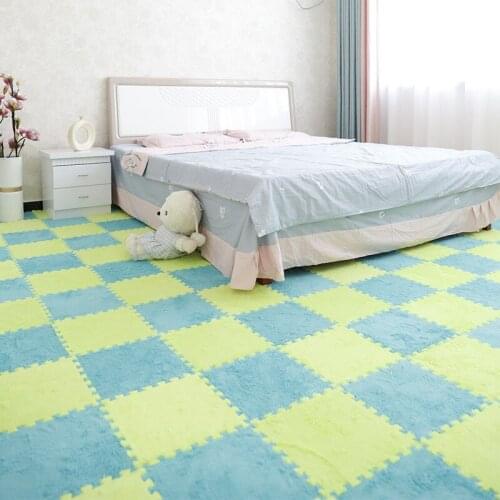 10pcs/lot Bedroom and Living Room Full of Thickening Splicing Large Area Floor Mats Can Be Cut Plush Solid Color Carpet F8154