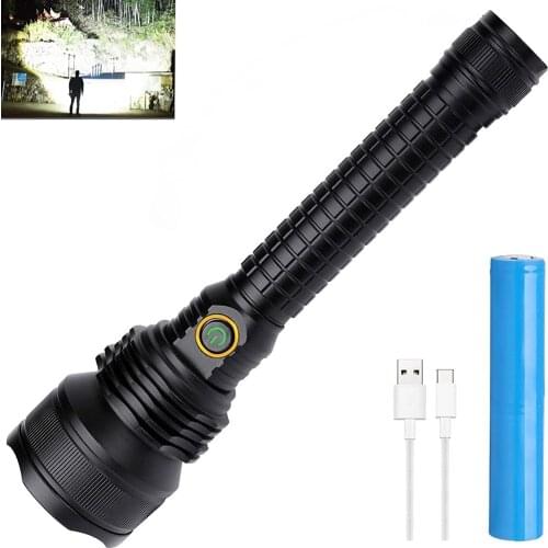 18650 Led Outdoor Flashlight Rechargeable Ipx5 Waterproof Super Bright Tactical Flashlight Hiking Camping Accessories Battery
