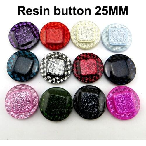 8PCS 25MM Bling Dyed RESIN BRAND 12Color Garment Button Coat Boots Sewing Clothes Accessory Decorative Buttons R-316G