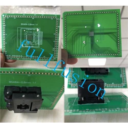BGA64P 0.8mm Pitch Programming Adapter BGA64 IC Test Socket and Burn in Socket