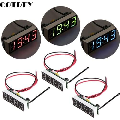 Car 3 in 1 LED DIY Digital Clock Temperature Voltage Module Electronic DC 5~30V