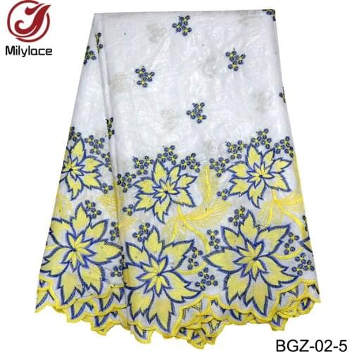 Mily lace African bazin riche getzner 2018 whoelsale price good quality bazin riche fabric 5 yards per lot for garment BGZ-02