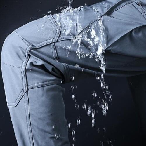 Winter outdoor soft shell charge trousers men warm and windproof waterproof fleece trousers large size ski mountaineering pants