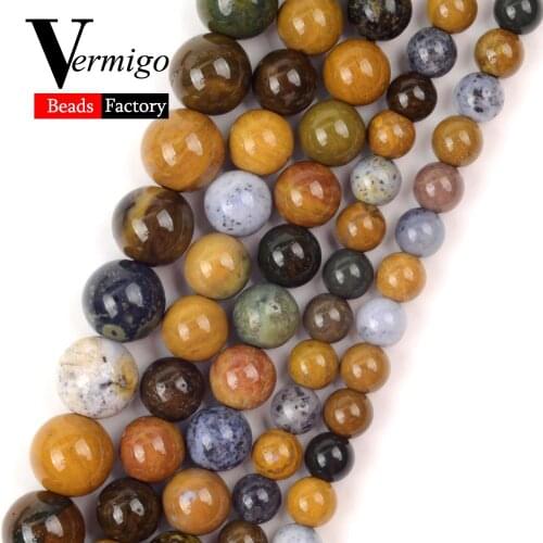 Natural Mineral Beads Ocean Stone Round Beads For Needlework Jewelry Making 6 8 10mm Jewelry For Women Diy Handmade Bracelet 15"