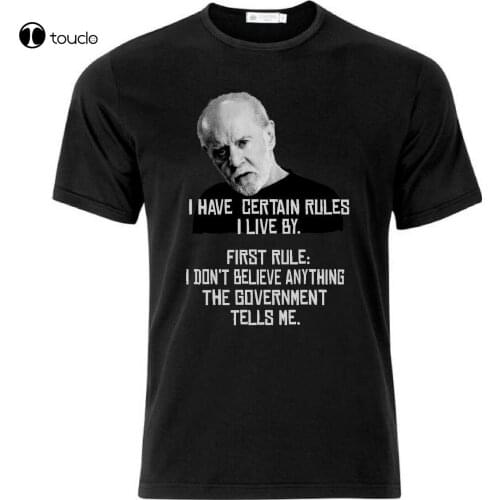 George Carlin Government Lies T Shirt Black Tee Shirt