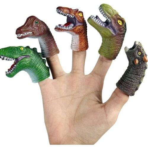 Dinosaur Tyrannosaurus Rex Animal Finger Puppet Childrens Early Education Fun Interactive Game Soft Plastic Toy Set Hot Toys