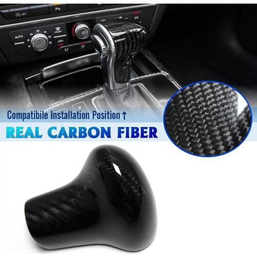 For Audi A4 A5 Q5 A6 S6 A7 S7 Q7 Carbon Fiber Gear Shift Knob Cover Just fit Left Hand Drive car 2013 2014 2015 2016 Car styling