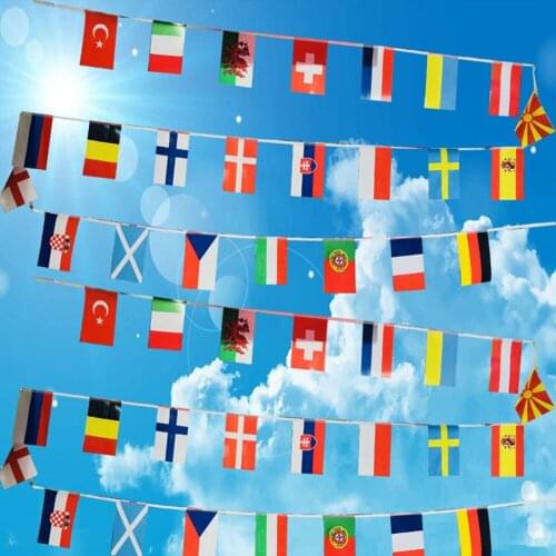 2021 European Football Championship Bunting Decorative Teams Flag Fan Supplies Team Flag Team Support Flag Long National Flag