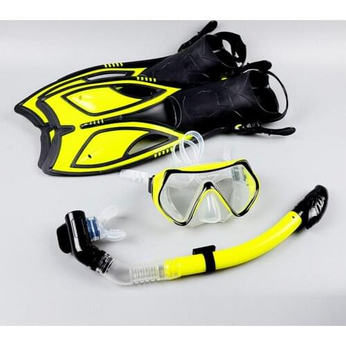 Mounchain Exquisite Diving Set Silicone Snorkel Flippers Shortsighted Swim Goggles Diving Accessories