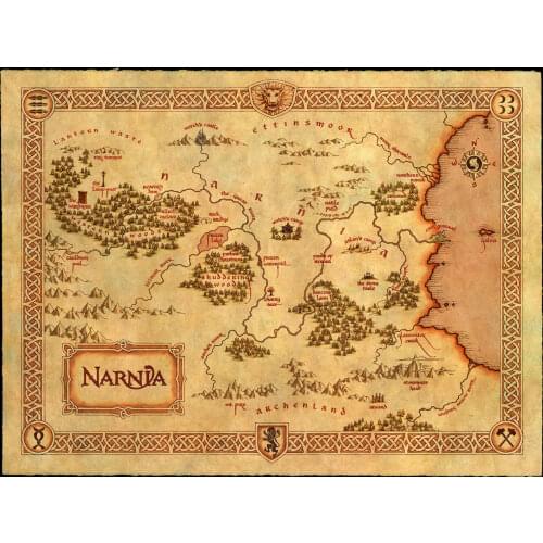 THE CHRONICLES OF NARNIA MAP Art Silk Poster Home Wall Decor