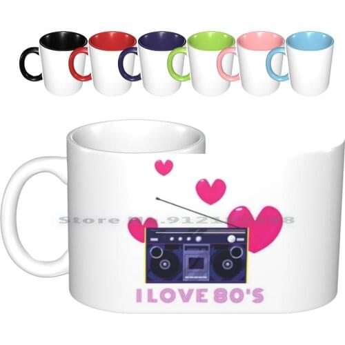 Love The 80s Ceramic Mugs Coffee Cups Milk Tea Mug Love The 80s Retro Vintage 80 80s Fashion Creative Trending Vintage Gift