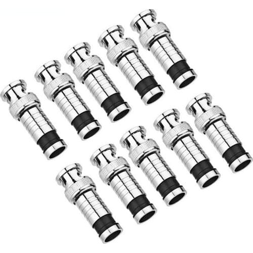 10PCS/lot security system BNC Connector Compression Connector Jack for Coaxial RG59 Cable CCTV Camera Accessories