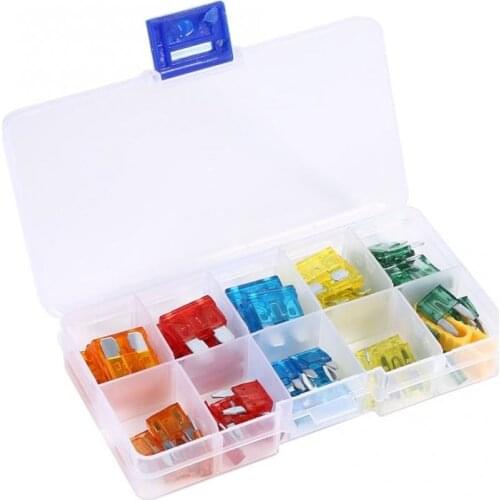 50 Pcs 32V Car Auto Standard and Mini Fuse Kit Motorcycle Boat Truck 5/10/15/20 / 30A Assortment set