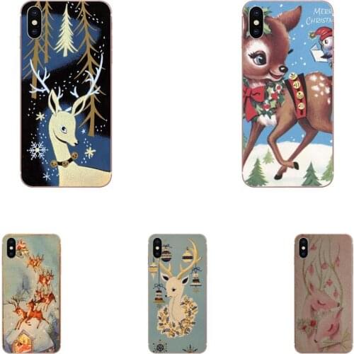 Reindeer Deer Vintage Christmas Painted For Sony Xperia Z Z1 Z2 Z3 Z3+ Z4 Compact Z5 Plus M2 M4 XA XA1 XZ Premium