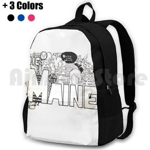 The Maine Outdoor Hiking Backpack Waterproof Camping Travel The Maine Bands Doodles Music