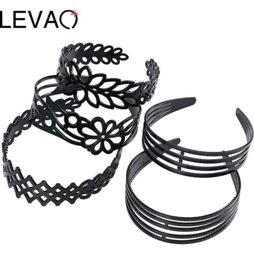 LEVAO Hollow Hair Bands Plastic Black Color Headband Bezel Wide Size Turban Women Hairbands Girls Accessories Headwear Hair Hoop