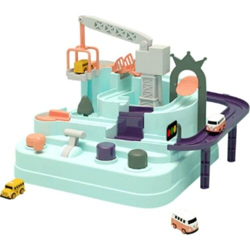 School Bus Adventure Children’s Toys Educational Train Toys Baby Track Cars Dark Blue Table fashion Games Boys and Girls