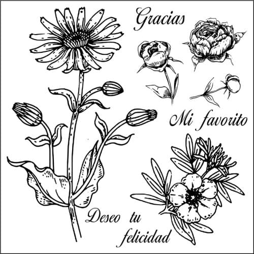 Flower Bud Transparent Clear Stamps For DIY Scrapbooking Card Making Silicone Stamps Fun Decoration Supplies