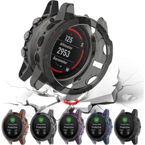 Clear TPU Protector Bumper Watch Frame Case Cover For Garmin fenix 5 5X 5S Silicone Shockproof Protective Shell