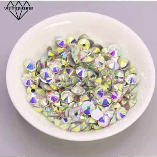 Super Bright Rhinestones Non Hot Fix Strass Crystal AB Flat Back Gem Stones For Clothes Nail Art Rhinestone DIY SS3-SS50