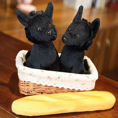 1pc new 22cm cute Dog Doll Plush Stuffed Animal doll puppy black dog Doll Soft Plush toy gift baby toy household products