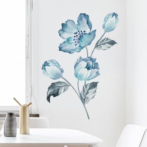 1Pc Orchid Flower Self Adhesive PVC Mural Waterproof Wall Sticker Home Living Room Background Decal Decoration Posters