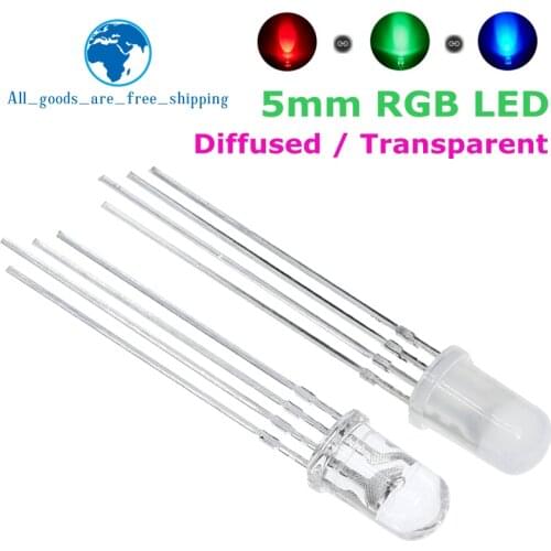 10pcs 5mm RGB LED Common Cathode / Common Anode Tri-Color Emitting Diodes f5 RGB Diffused / Transparent Highlight for arduino