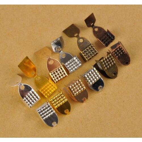 1000Pcs Cove Clasps Cord End Caps String Ribbon Leather Clip Tip Fold Crimp Bead Connectors For Jewelry Making DIY Supplies