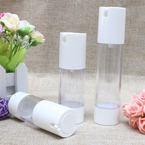 15ml 30ml 50ml airless pump lotion bottle airless bottle plastic bottle with pressed pump F450
