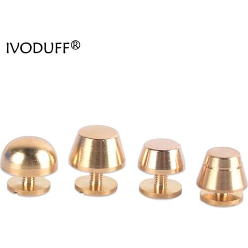 20x Solid Brass Handbag Feet Nailheads Stud Screwback Bucket Shape Rivets Leather Craft DIY Bag Wallet Handbag Decoration