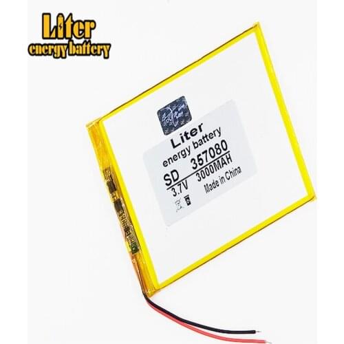 357080 3.7V 3000mah 367080 Lithium polymer Battery with Protection Board For 7 inch Tablet PC