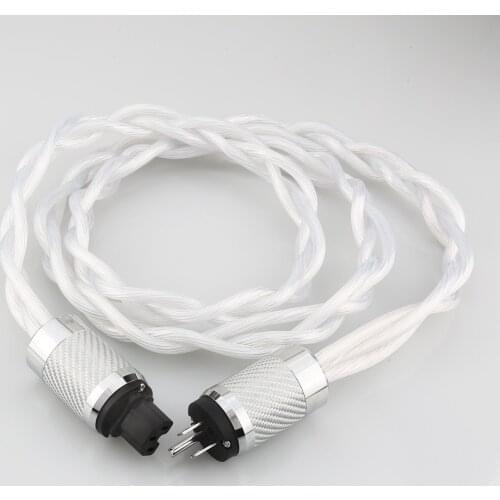 5N OCC single crystal US AC Audiophile audio amplifier DAC filter HIFI silver Power cable Carbon fiber rhodium plating plug
