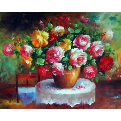 Needlework 3D Diy Diamond Painting round Drill Full Rhinestone Crystal Embroidery Cross Stitch Blooming Flowers Home Decorative