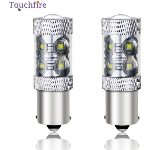2PCS LED Car Bulb 1156 BA15S P21W 1157 BAY15D 7440 7443 w21w 3030 With Lens Canbus NO Error Rear Reverse DRL Fog Light 12V White