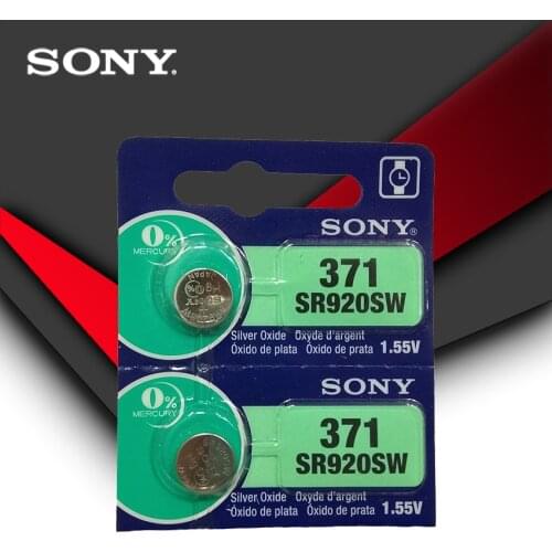 2pc Sony 100% Original 371 SR920SW 920 1.55V Watch Battery SR920SW 371 Button Coin Cell MADE IN JAPAN