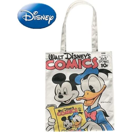 Disney Mickey Mouse Donald Duck Woman Shoulder Bag Cute Girl Handbag Large Capacity Canvas Lightweight Fashion Clutch Tote Hobos