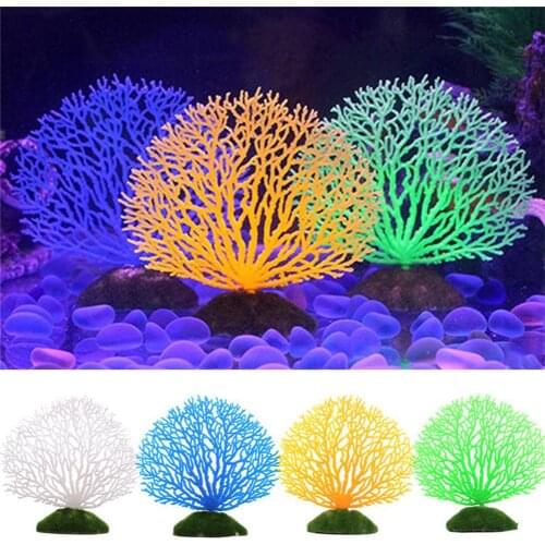 HobbyLane Effect Aquarium Decoration Artificial Noctilucence Coral for Fish Tank Fake Underwater Plant Landscape