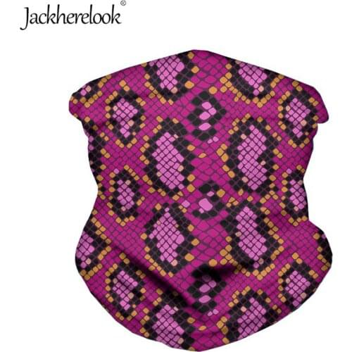 Jackherelook Pink Luxury Snake Skin Texture Print Lurury Scarf Windproof Scarf Sunscreen Headwear Neck Gaiter Foulard Femme 2020