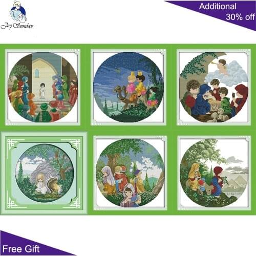 Joy Sunday Fairy Tale K251 K694 K695 K696 K697 K698 Counted and Stamped Cute Princess And Prince Needlework Cross Stitch Kits