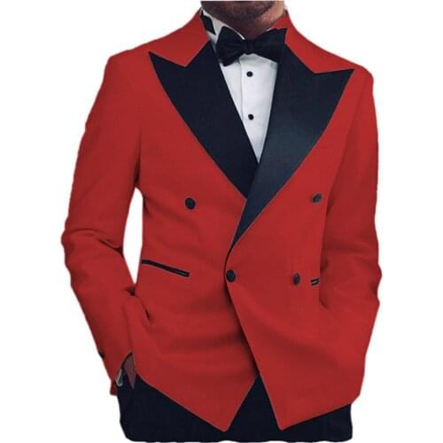 Latest design jacket pants Mens Business Suits Slim Fit Tuxedos Party Wedding Classic Peak Lapel Blazer Terno Masculino Costume