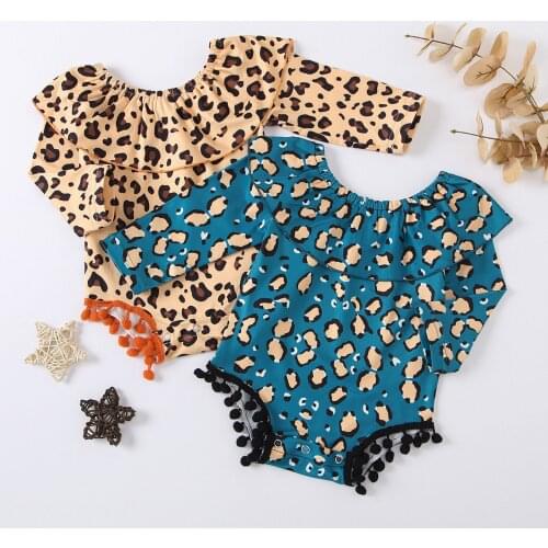 Leopard Bodysuit Baby Clothing Bebe Jumpsuit Summer Style Baby Girls Bodysuits Suit Set Body Suit Long Sleeve Ruffled Romper